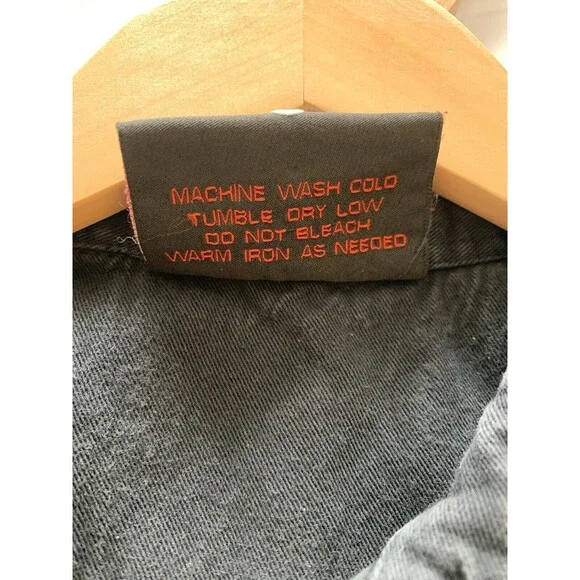 Easy Riders Southern Steel Biker Large Black Denim Vest Mechanic Grunge Y2K Goth - Picture 7 of 9